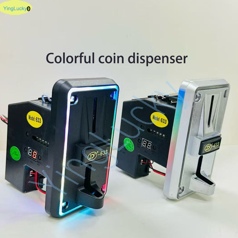 Coin Pusher Machine - Selector de monedas múltiple LED colorido,