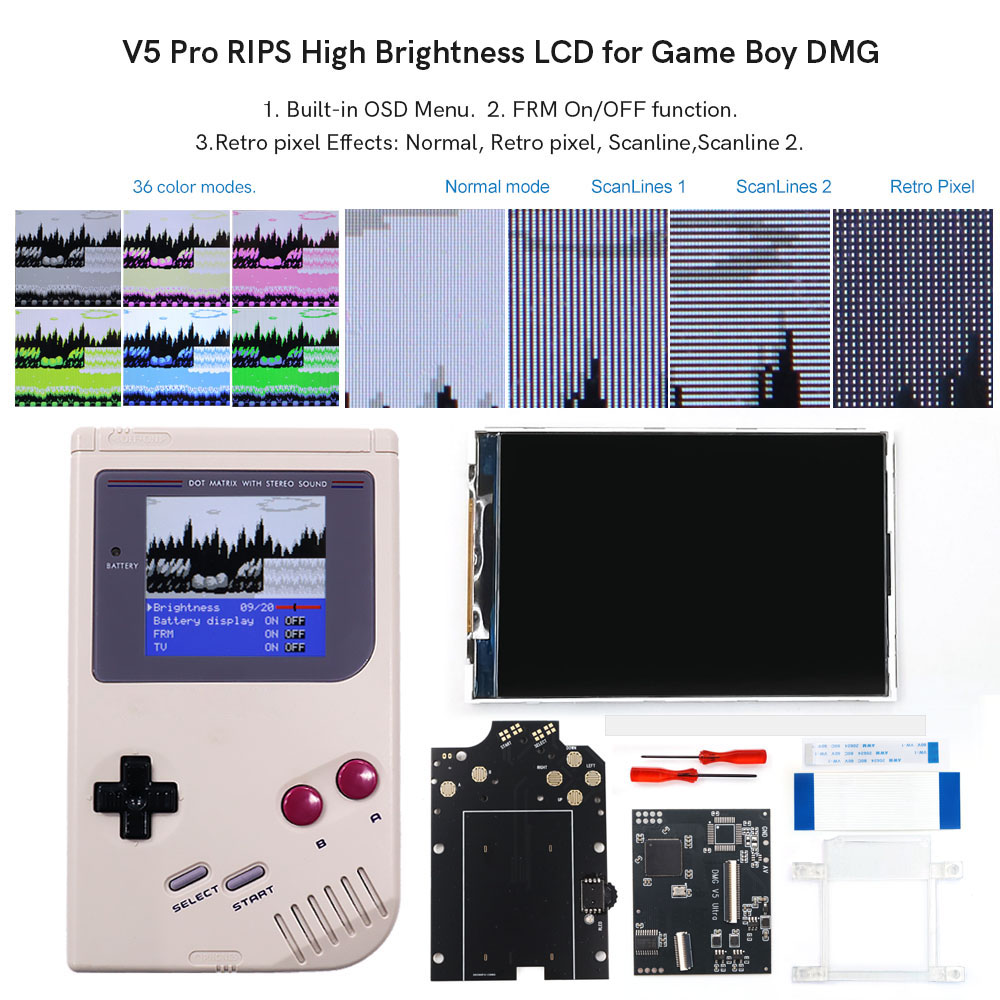 Lcd Screen Arcade - HISPEEDIDO Para GB Dmg V5 Pro,