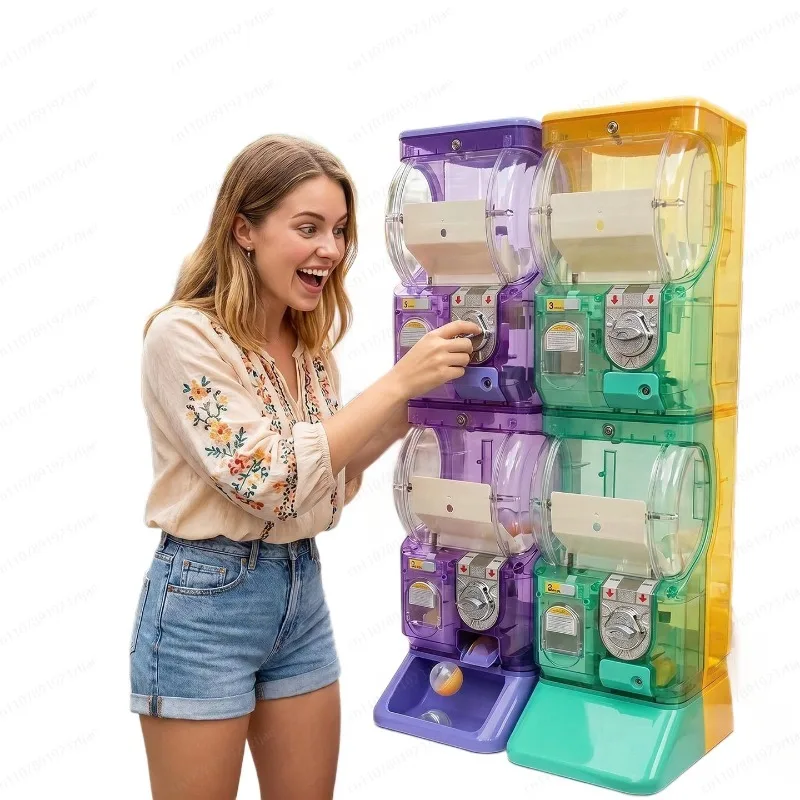 Arcade Vending Machines - Máquina Gashapon Transparente Blanca de Dos