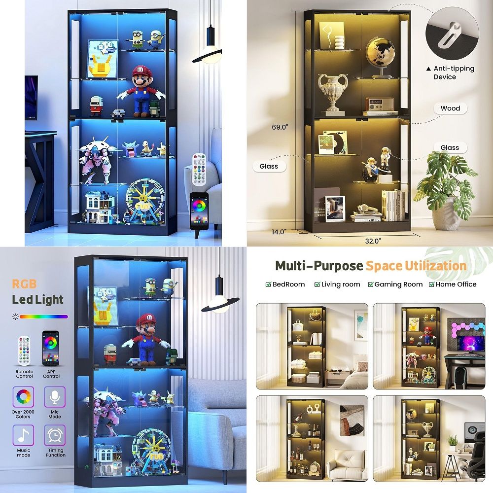 Glass Cabinet Display - Vitrina con Puertas de Vidrio 69,