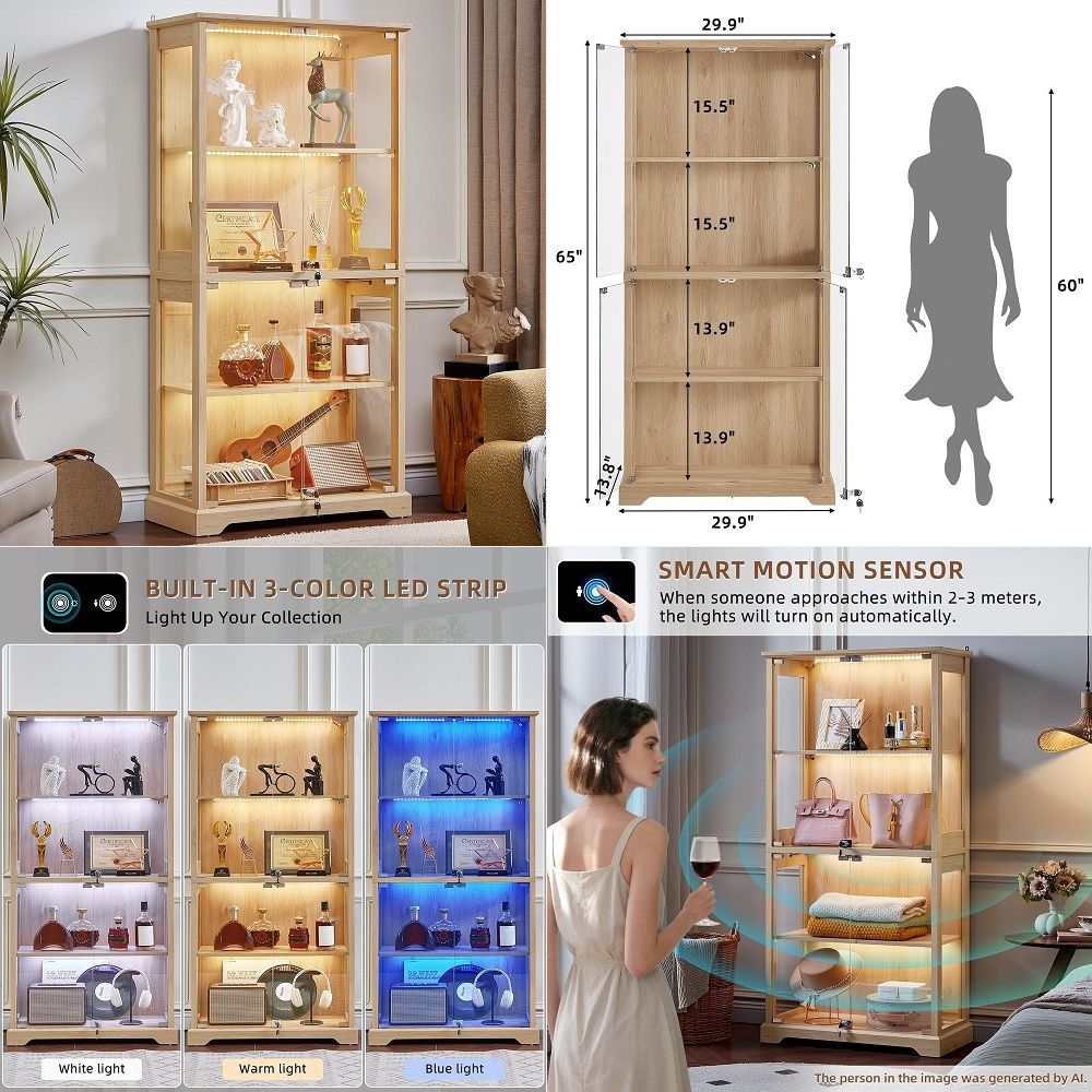 Glass Cabinet Display - Vitrina de cristal estilo rústico con