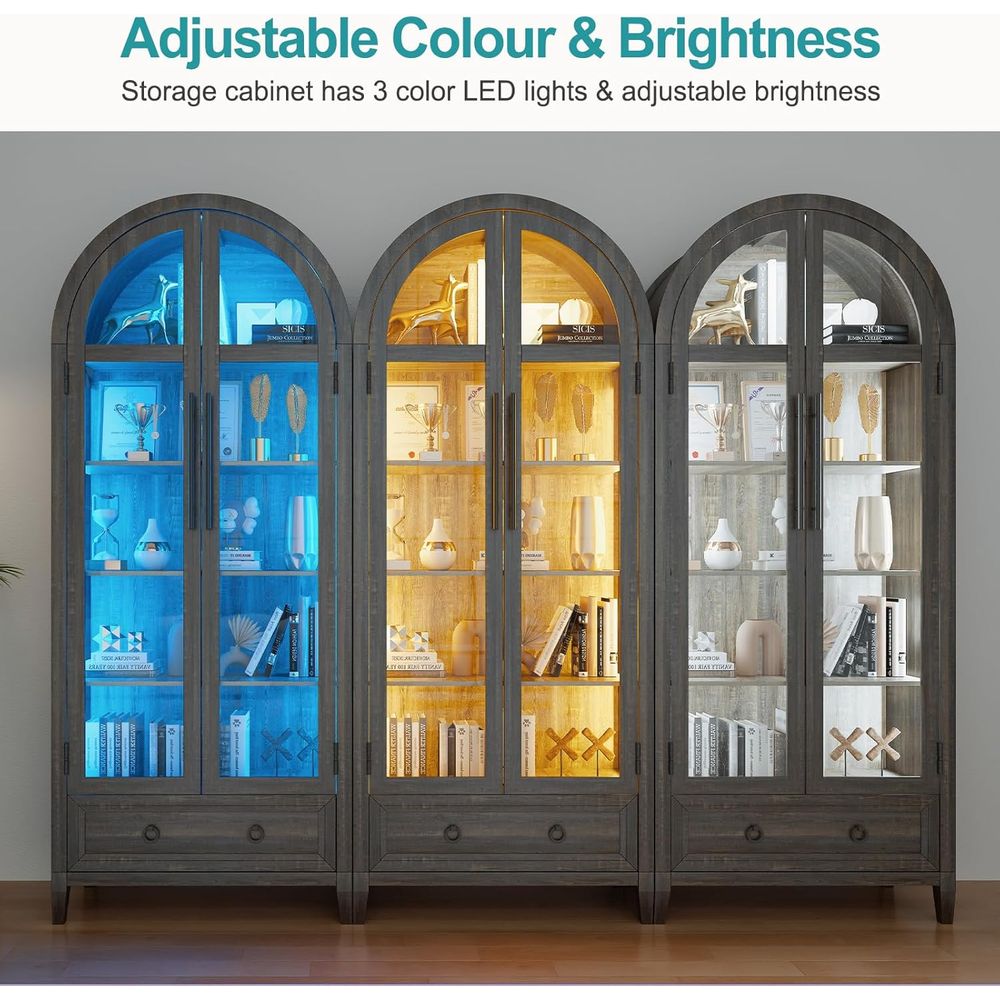 Vitrina de Vidrio Arqueado de  - Glass Cabinet Display reseña y precio