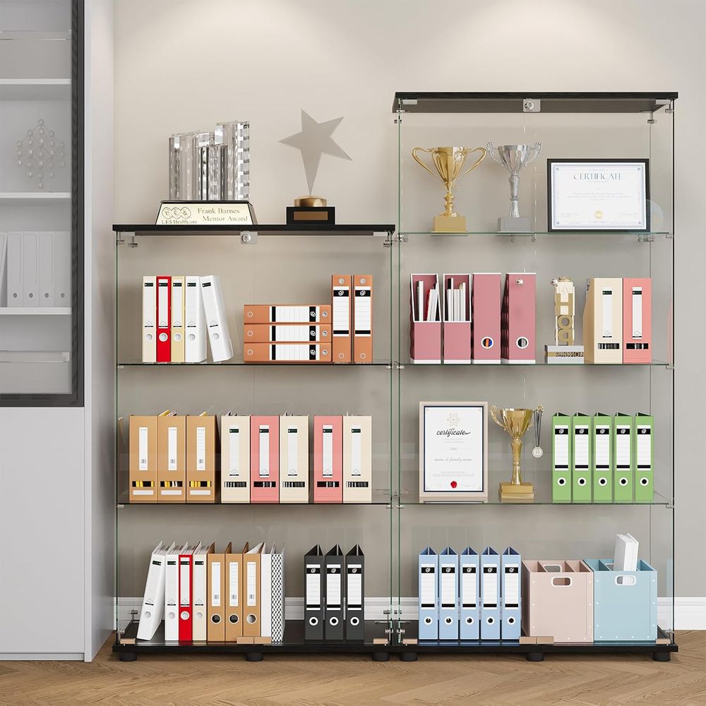 Vitrina de Cristal con 4 Estan - Glass Cabinet Display reseña y precio