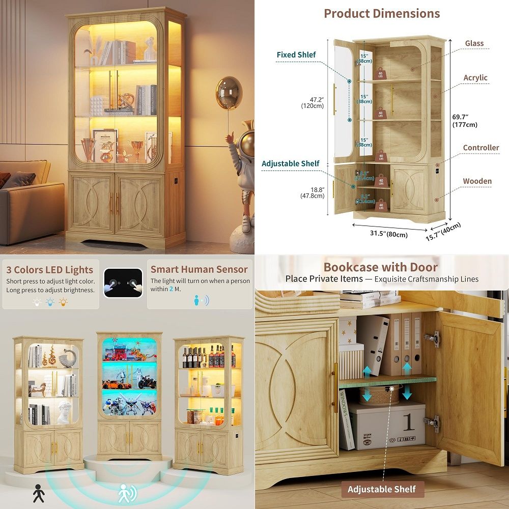Vitrina con Puertas de Vidrio  - Glass Cabinet Display reseña y precio