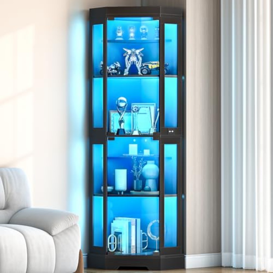 Vitrina de esquina con puertas - Glass Cabinet Display reseña y precio