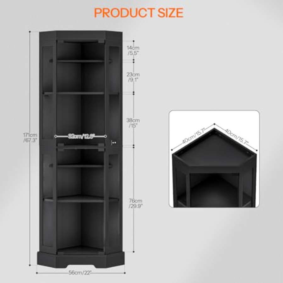 Vitrina de esquina con puertas - Glass Cabinet Display reseña y precio
