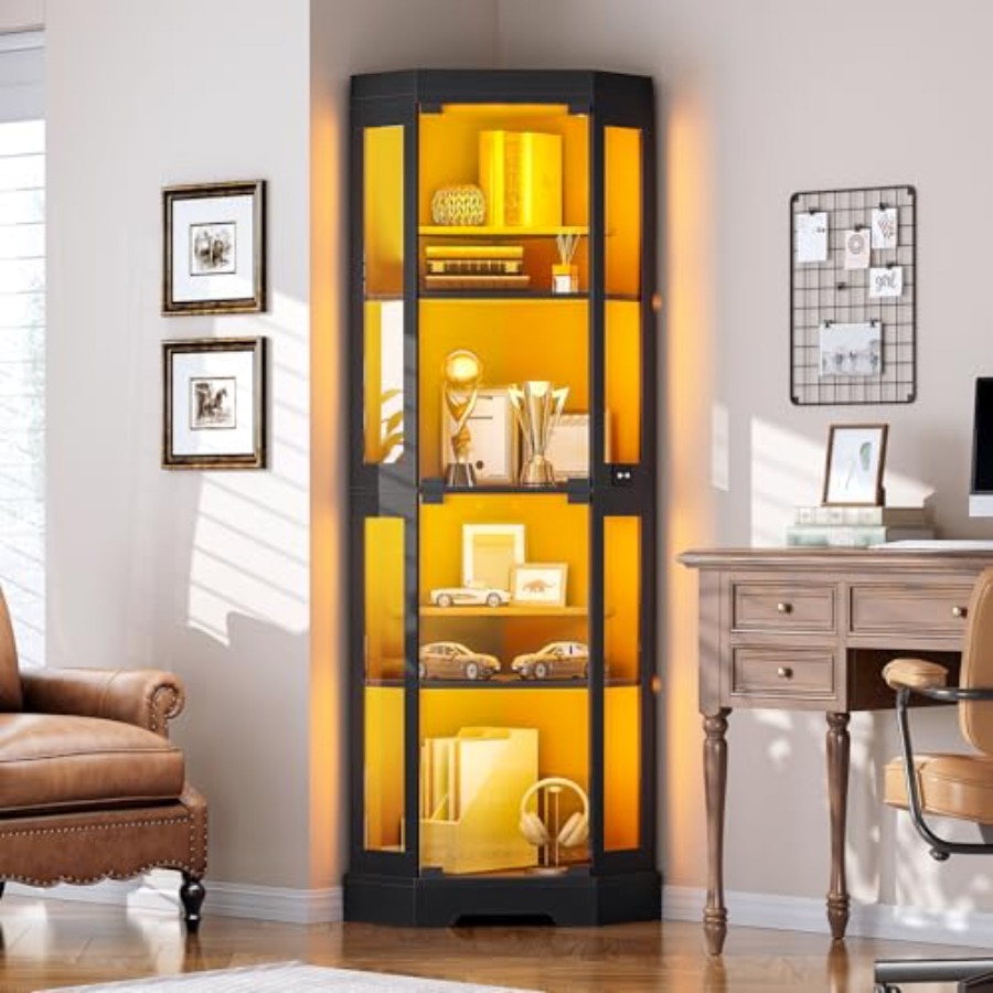 Vitrina de esquina con puertas - Glass Cabinet Display reseña y precio
