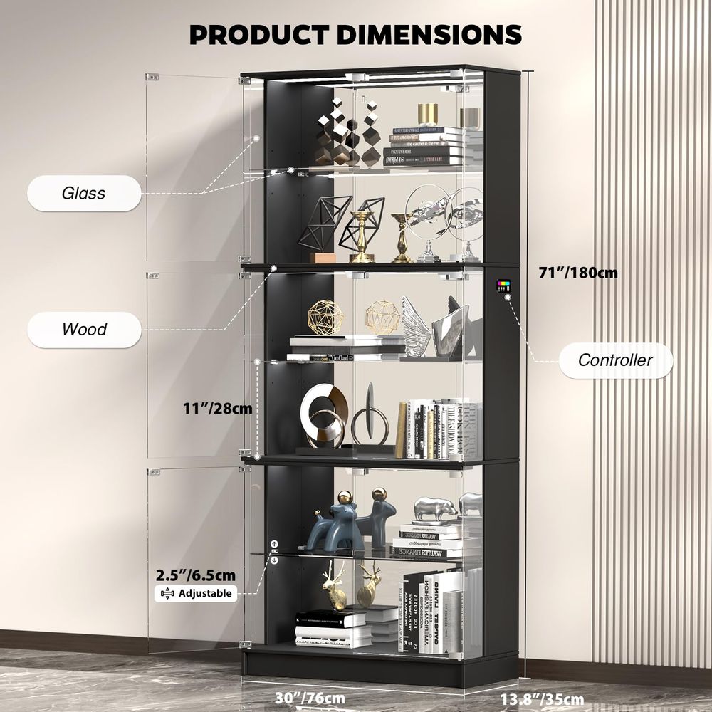 Vitrina con Puertas de Vidrio, - Glass Cabinet Display reseña y precio