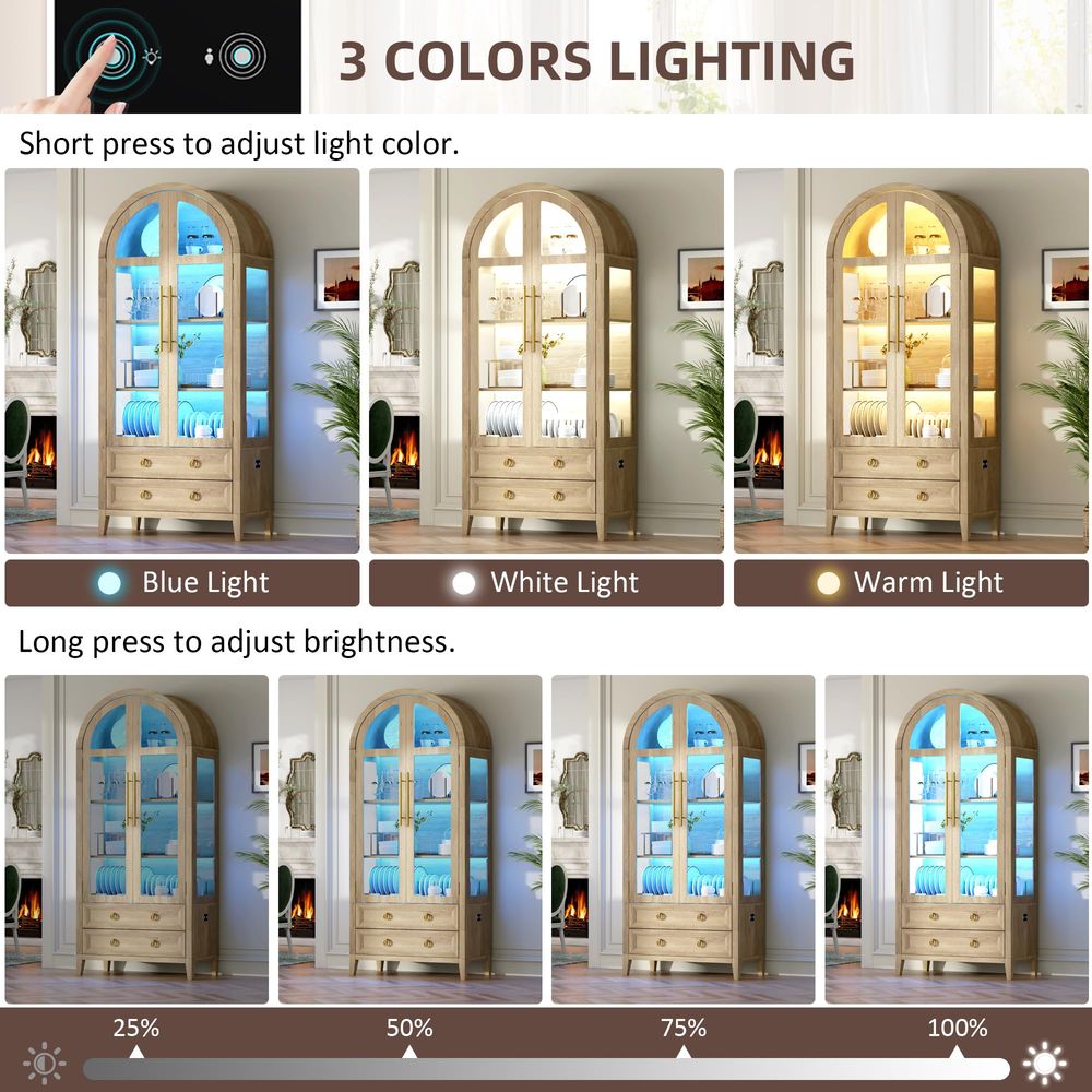 Vitrina Arqueada de 71 Pulgada - Glass Cabinet Display reseña y precio