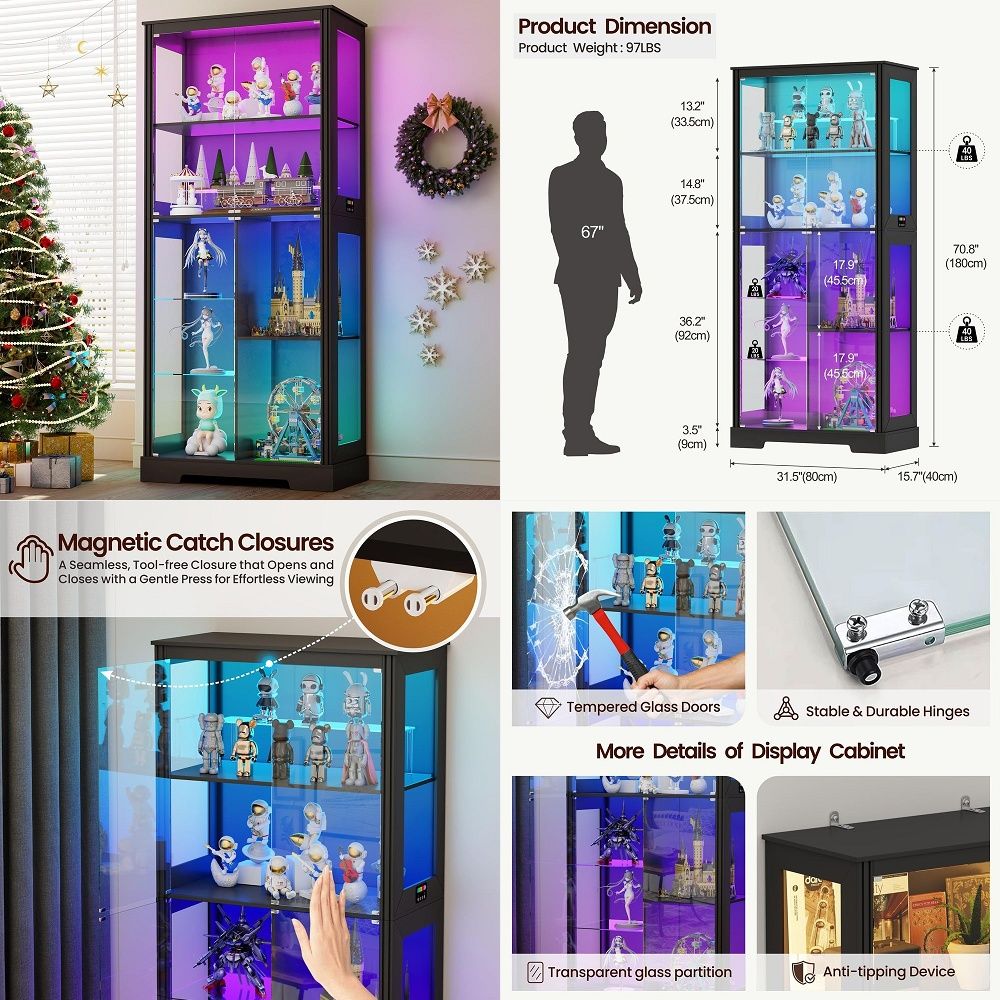 Vitrina Esquinera Iluminada co - Glass Cabinet Display reseña y precio