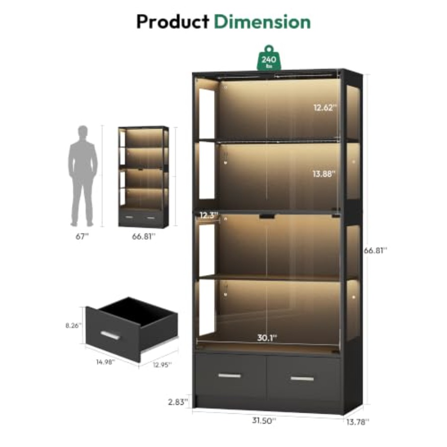Vitrina de exhibición de vidri - Glass Cabinet Display reseña y precio