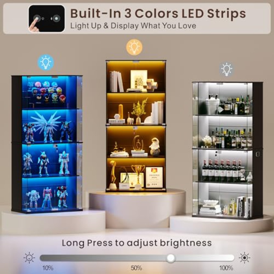 Vitrina Negra con Puerta de Vi - Glass Cabinet Display reseña y precio