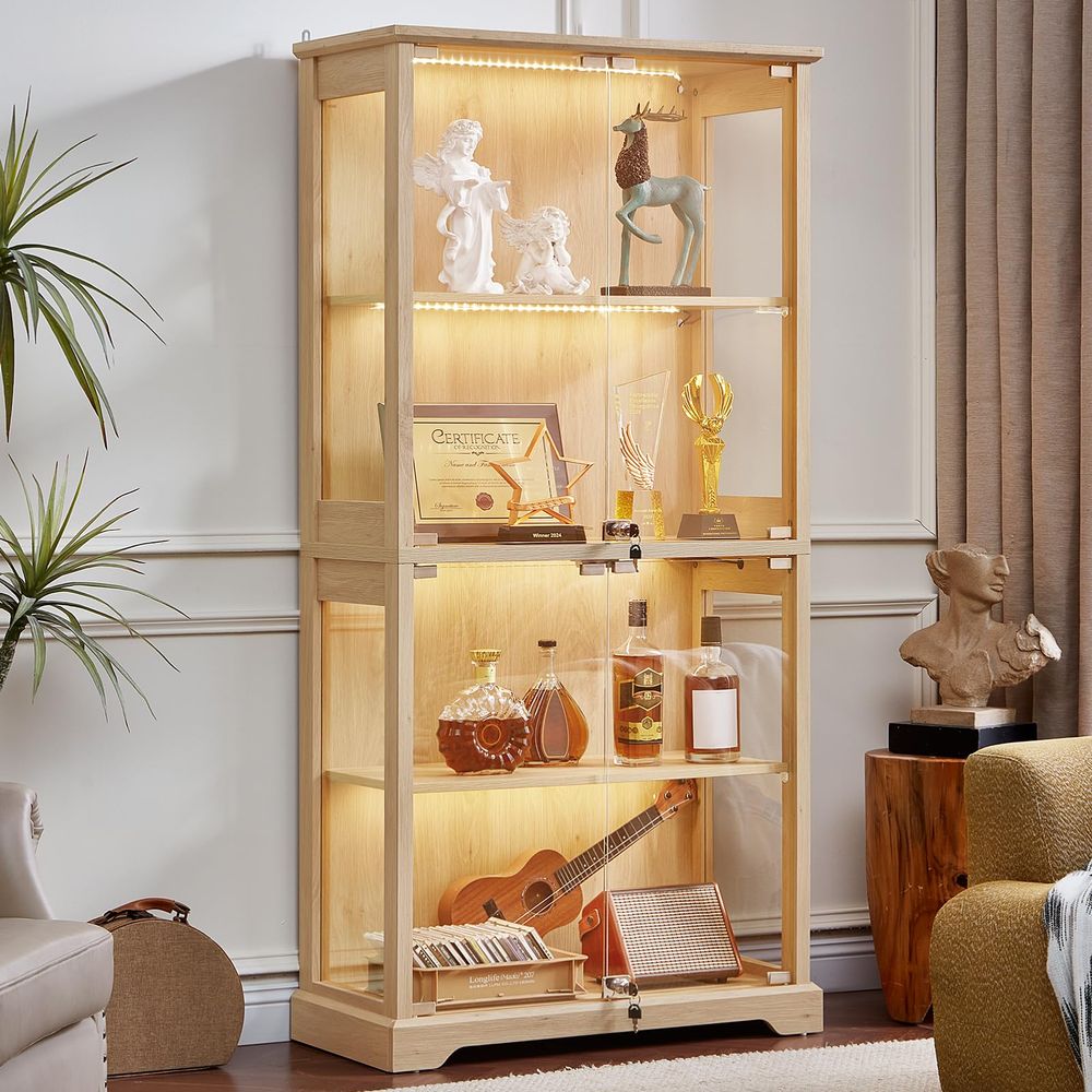 Vitrina de cristal estilo rúst - Glass Cabinet Display reseña y precio