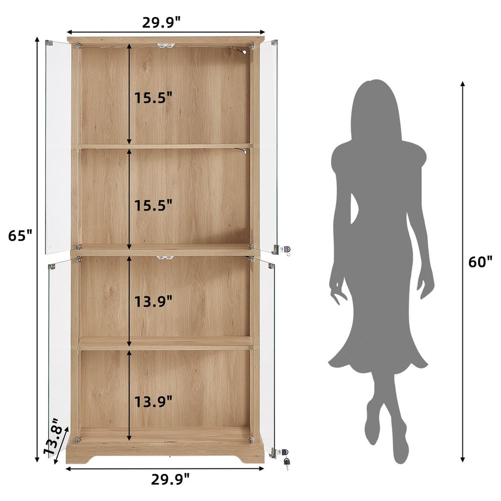 Vitrina de cristal estilo rúst - Glass Cabinet Display reseña y precio