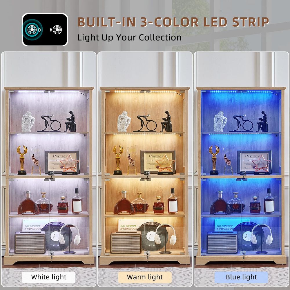 Vitrina de cristal estilo rúst - Glass Cabinet Display reseña y precio