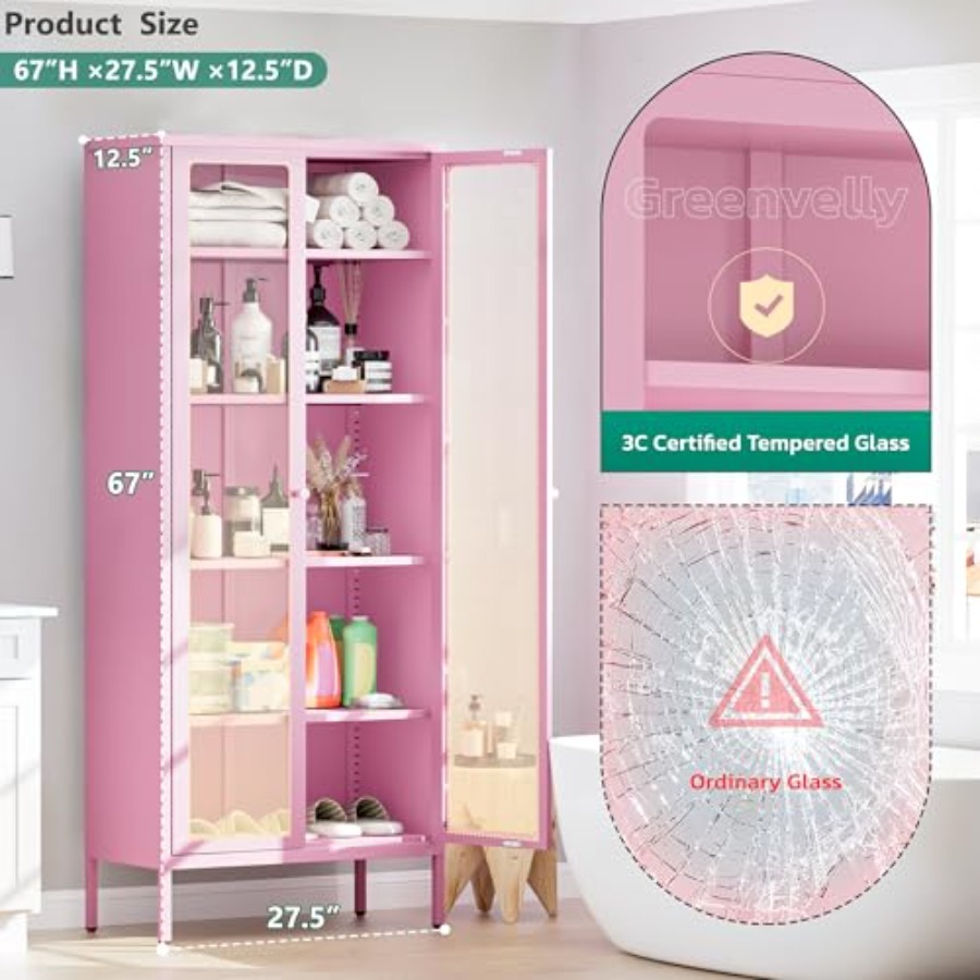 Vitrina de Vidrio de 5 Niveles - Glass Cabinet Display reseña y precio