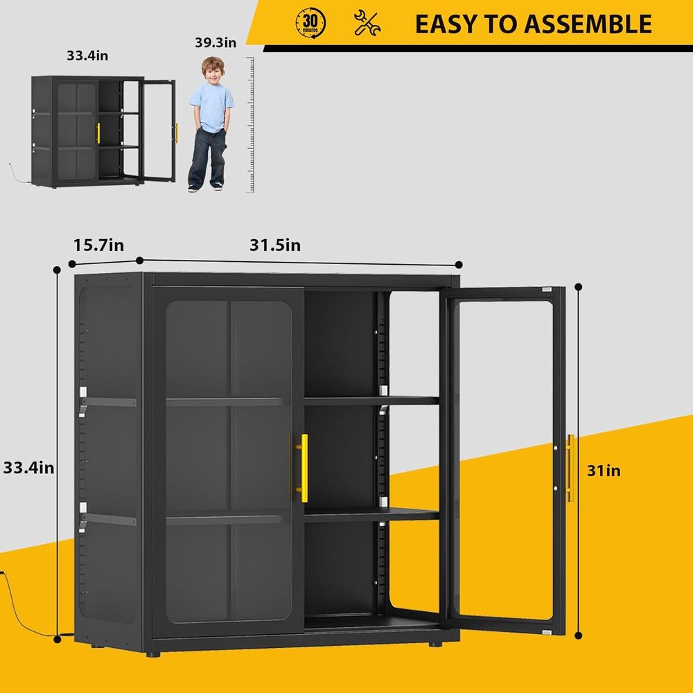 Vitrina de Vidrio de 34 Pulgad - Glass Cabinet Display reseña y precio